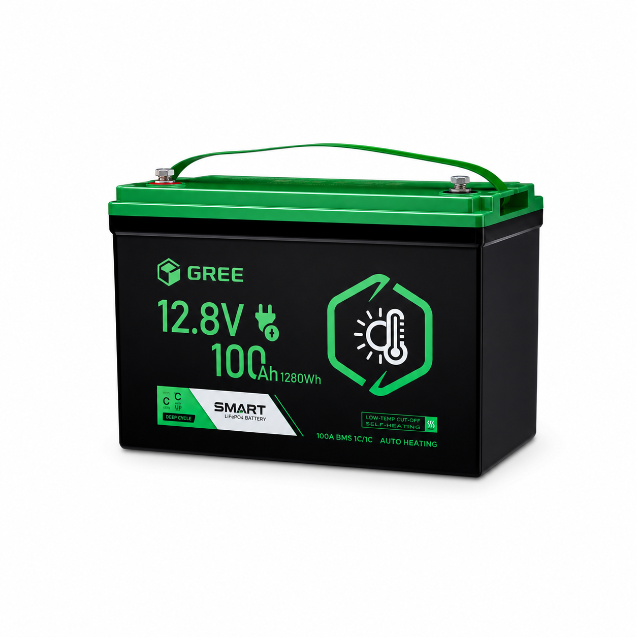 Gree 12.8V 100Ah LiFePO4 Bluetooth Self-heating RV & Camper Battery Secondary image